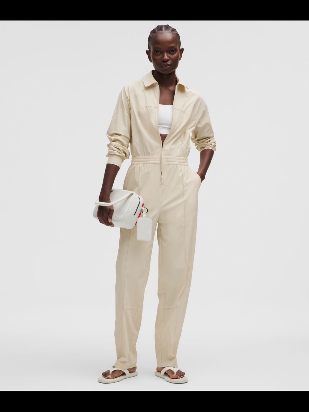 Lululemon NWT SLNSH Beige Women's Zip-Front Jumpsuit